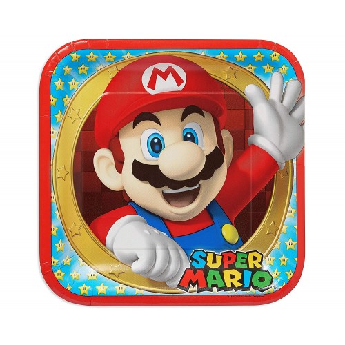 Piatti Super Mario Bros da 23 cm, per feste di compleanno
