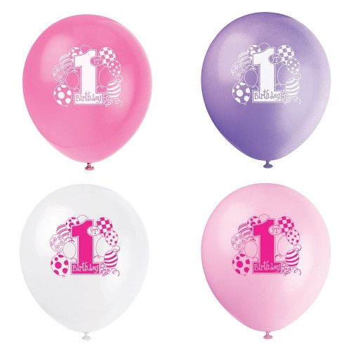 Palloncini primo compleanno rosa