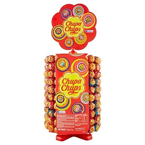 Dispenser con 200 Chupa Chups, Lollipop frutti assortiti