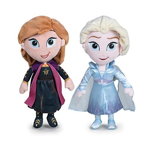 2 Peluches Principesse Frozen, Anna e Elsa da 30 cm