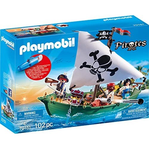 Modellino Nave pirata con motore subacqueo Playmobil Pirates