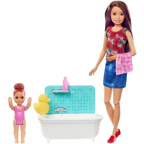 Barbie Babysitter con Vasca da Bagno, serie Skipper Mattel