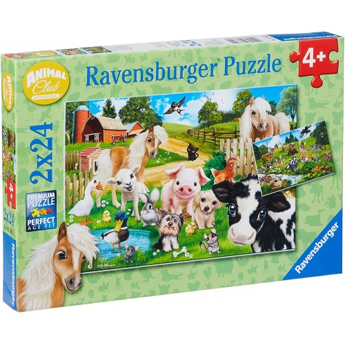 2 Puzzle animali della fattoria da 24 pezzi - Ravensburger