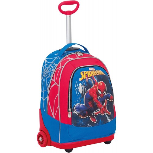 Trolley Ultimate Spiderman rosso, spallacci a scomparsa