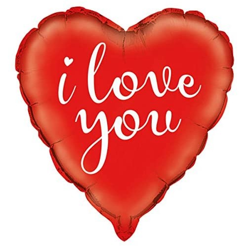 Palloncino a forma di cuore, I Love You, colore rosso, per San Valentino