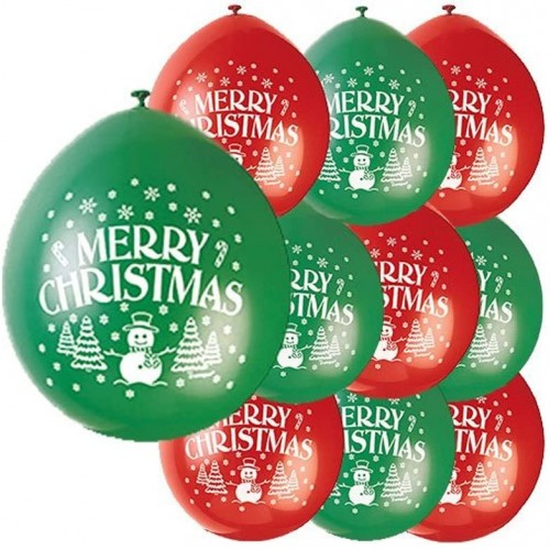 Set da 10 palloncini Marry Christmas da 22,9 cm, per Natale