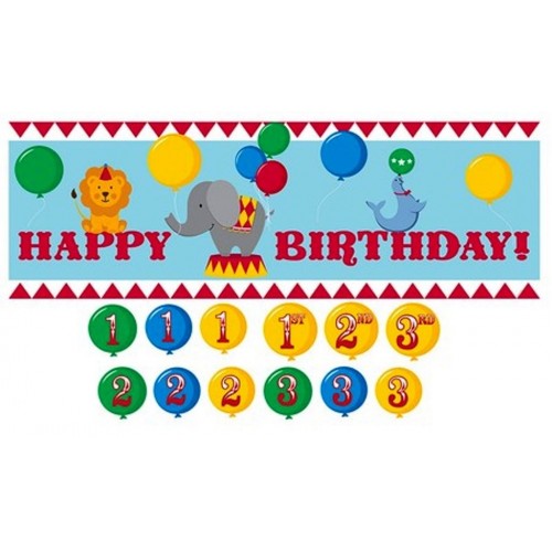 Striscione compleanno Circo "Happy Birthday"