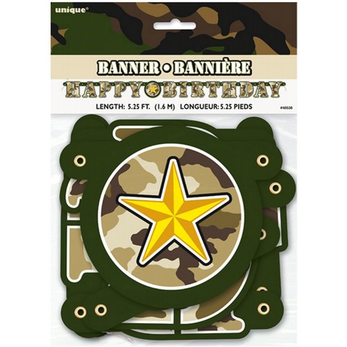Festone militare, banner fantasia camouflage, per feste