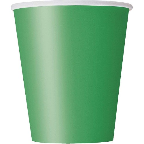 Set di 8 bicchieri verde scuro, da 266 ml, per feste a tema