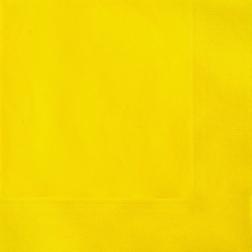 Set da 50 tovaglioli gialli, 16,5 x 16,5 cm, per feste