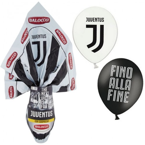 Uovo di Pasqua della Juventus, da 240 gr, omaggio 12 palloncini Juve