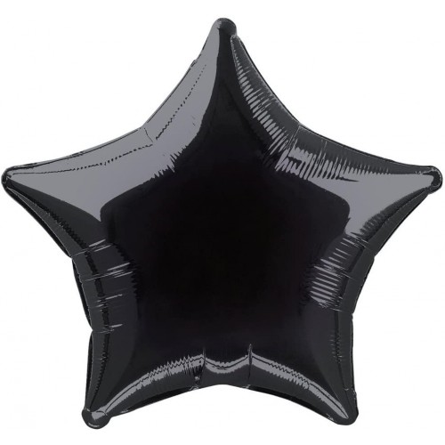 Palloncino nero forma stella da 50 cm, in alluminio, per feste