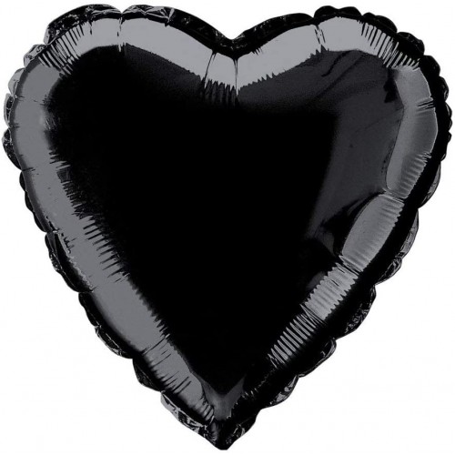 Palloncino nero forma cuore da 45 cm, in mylar, per feste