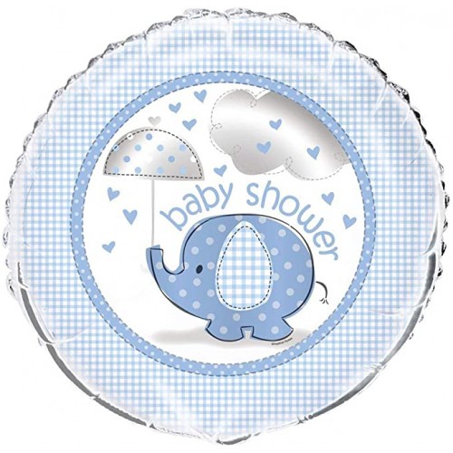 Palloncino per Baby Shower elefante Blu, da 45 cm, in alluminio