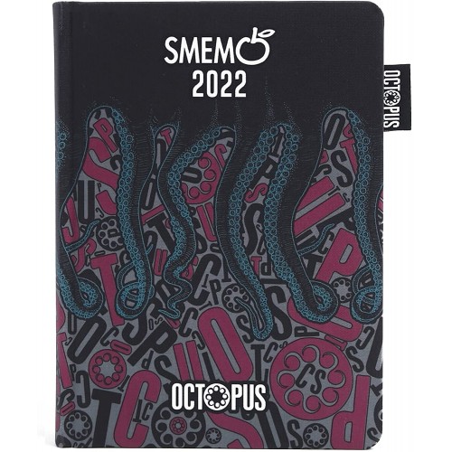 Diario Smemoranda Octopus Pink, 2022, 16 mesi, Special Edition