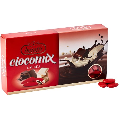 Confetti Ciocomix rossi, Buratti, da 1kg, con cioccolata
