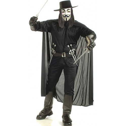 Costume V per Vendetta, per adulti, Carnevale