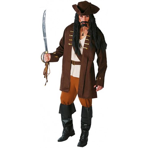 Costume Capitan Jack Sparrow, Pirati dei Caraibi, per adulti