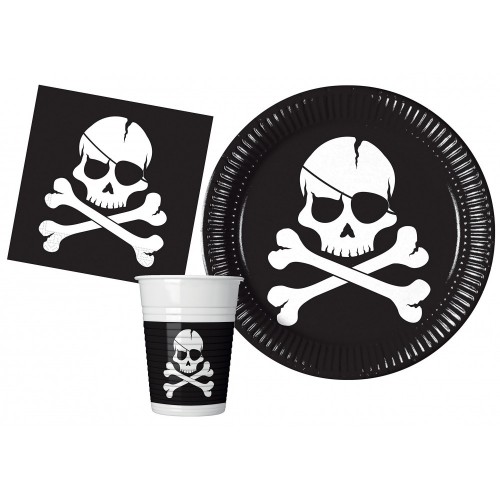 Kit 24 persone Pirati Black Skull