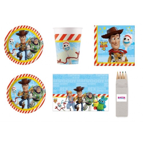 Party Store web by casa dolce casa Toy Story 4 Coordinato ADDOBBI TAVOLA Festa Woody E Buzz Lightyear - Kit n°21 CDC- 8 Piatt