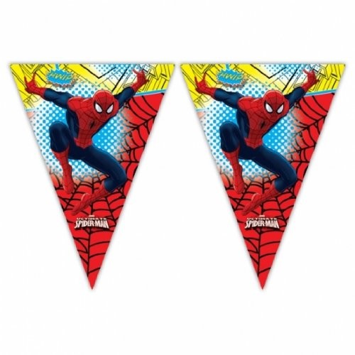 Bandierine Spiderman, 2,3 mt, per party a tema