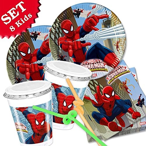 Kit 8 persone Spiderman, coordinato per festa