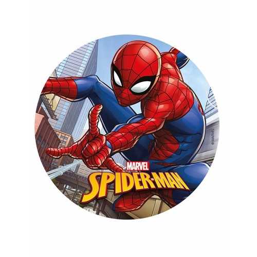 Cialda Spiderman da 20 cm, per decorare torte e dolci
