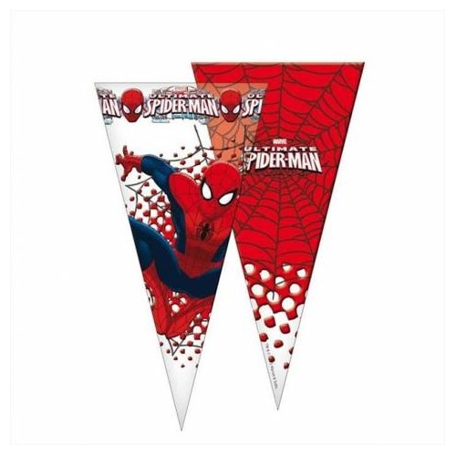 Bustine cono Spiderman - 20 pz trasparenti, idea regalo